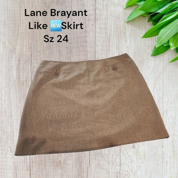Lane Bryant Sz 24 brown mini skirt ♥️ - Picture 2 of 5